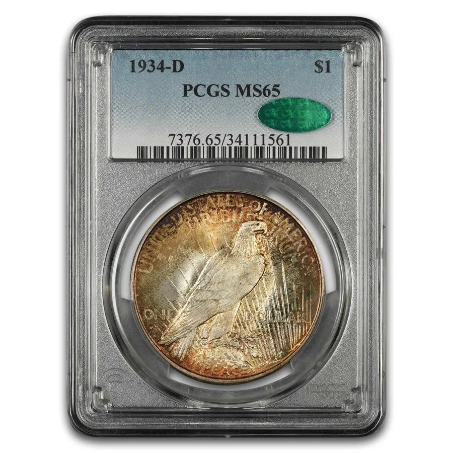 1934 D ピースダラーPCGS AU 1934 D Peace Dollar Value - APMEX